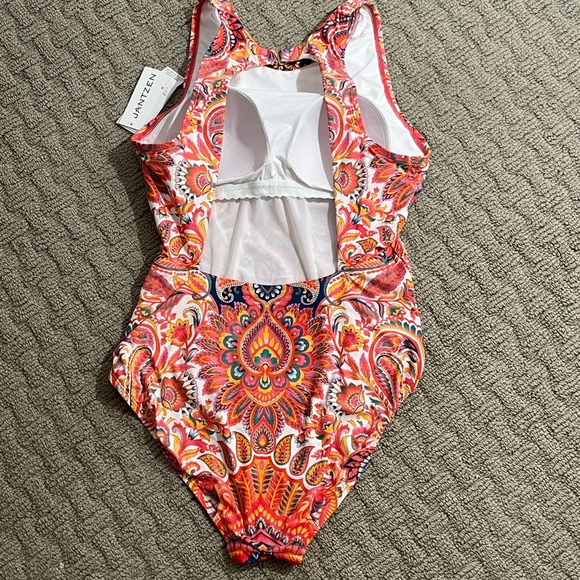 JANTZEN Beautiful Bazaar High Neck One-Piece Size 10 New - Picture 5 of 7